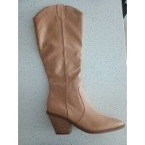 Women's Knee-High Boots Pointed Toe Brown Leather Size 7.5